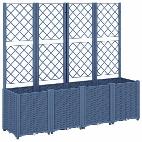 Vidaxx plantekasse med espalier 160x40x140 cm polypropylen blå-grå