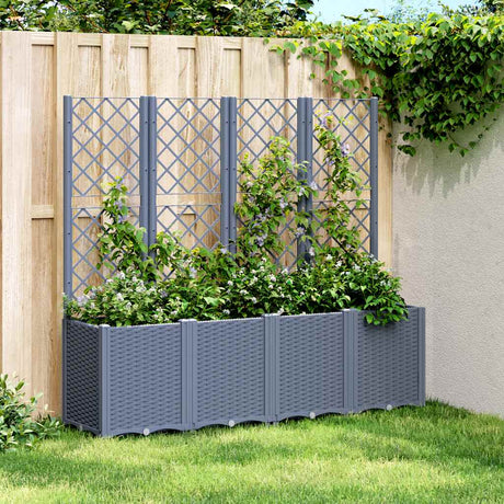 Vidaxx plantekasse med espalier 160x40x140 cm polypropylen blå-grå