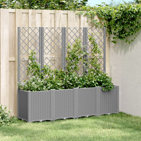 Vidaxx plantekasse med espalier 160x40x140 cm polypropylen lysegrå