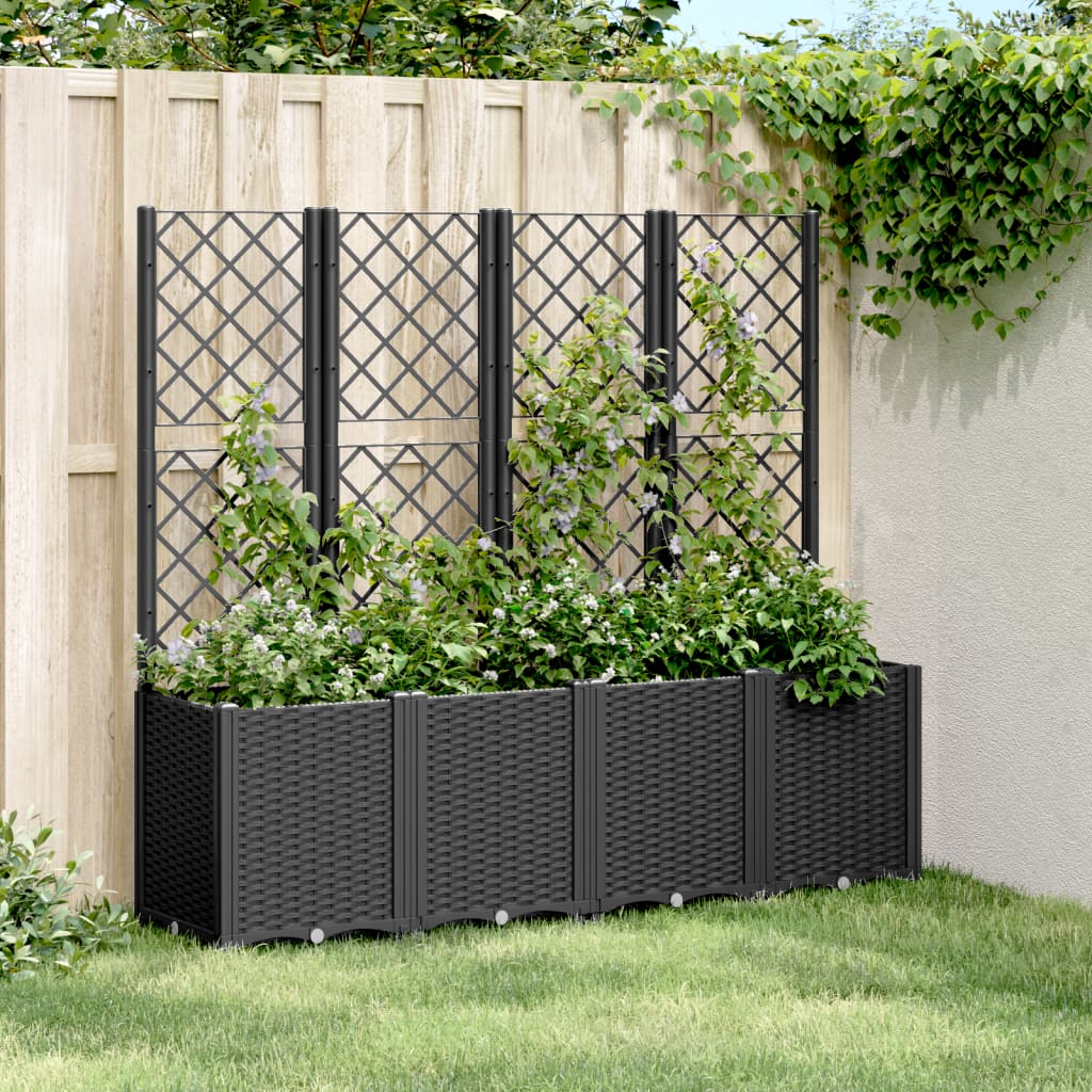 Vidaxx plantekasse med espalier 160x40x140 cm polypropylen sort
