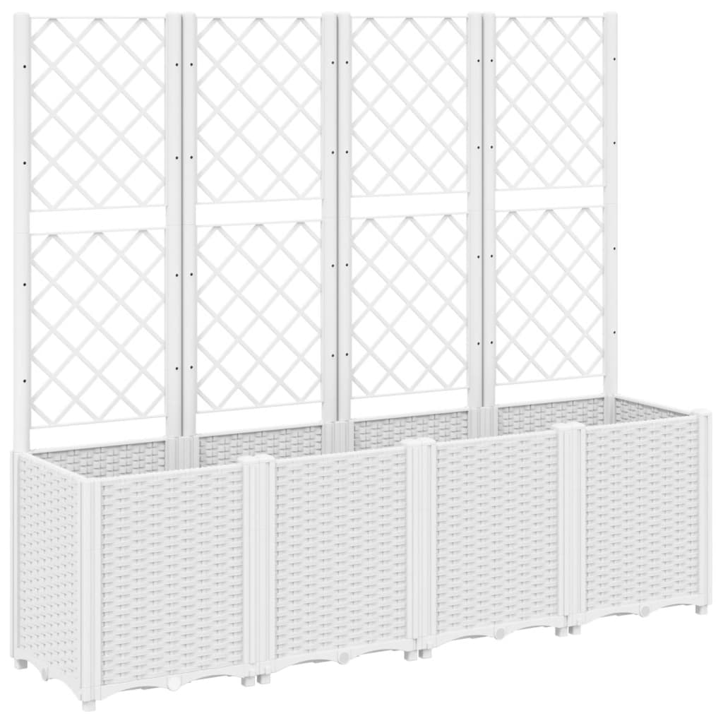 Vidaxx plantekasse med espalier 160x40x140 cm polypropylen hvid