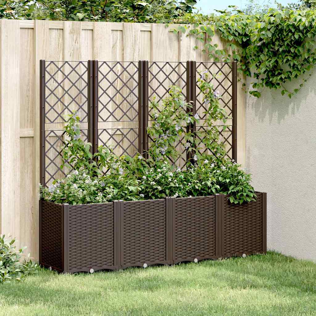 Vidaxx plantekasse med espalier 160x40x140 cm polypropylen brun