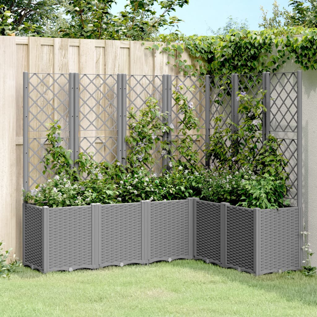 Vidaxx plantekasse med espalier 160x120x140 cm polypropylen lysegrå