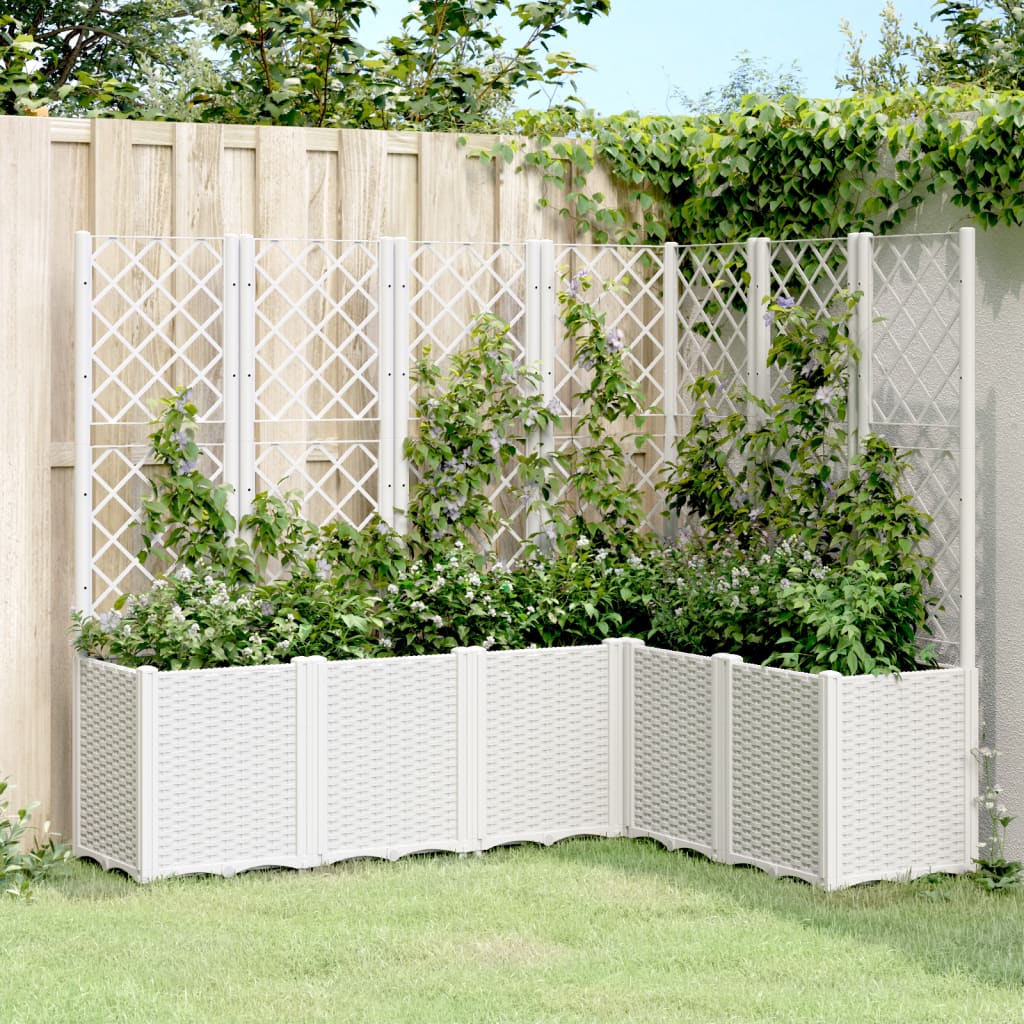 Vidaxx plantekasse med espalier 160x120x140 cm polypropylen hvid