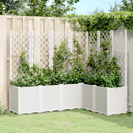 Vidaxx plantekasse med espalier 160x120x140 cm polypropylen hvid