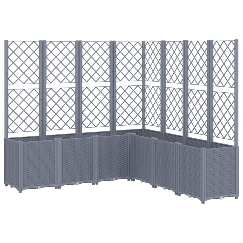VidaXL Plantekasse med espalier 160x160x140 cm polypropylen grå