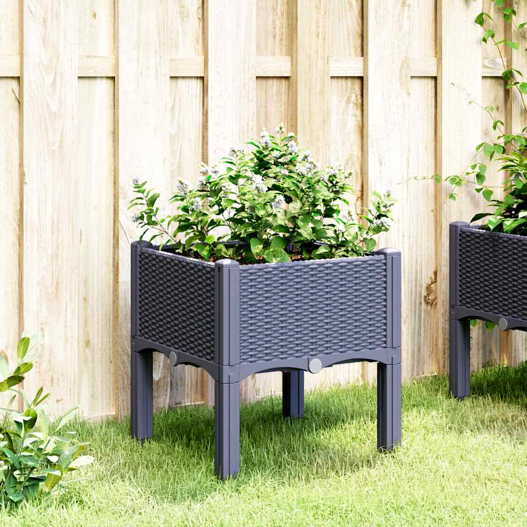 Vidaxx plantekasse med ben 40x40x42 cm polypropylen blå-grå