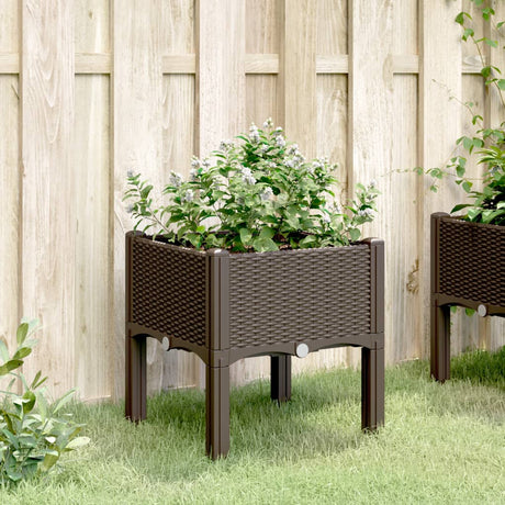 Vidaxx plantekasse med ben 40x40x42 cm polypropylen brun