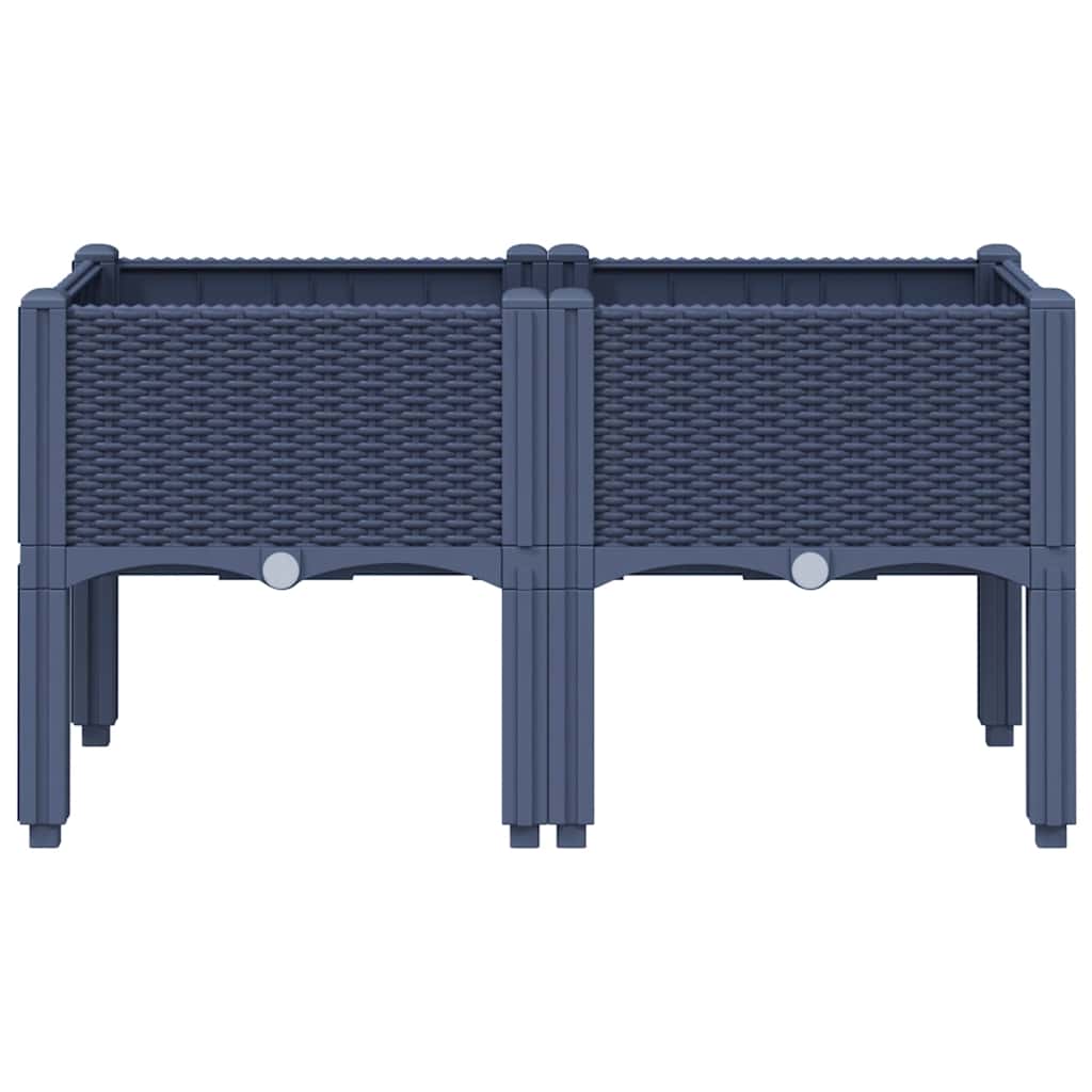 Vidaxx plantekasse med ben 80x40x42 cm polypropylen blå-grå