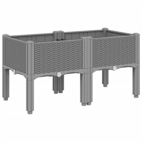 Vidaxx plantekasse med ben 80x40x42 cm polypropylen lysegrå