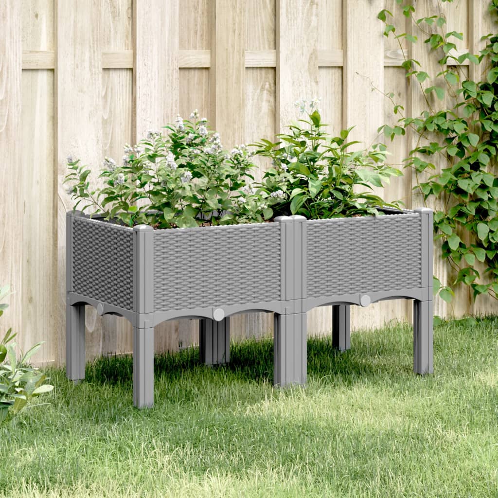 Vidaxx plantekasse med ben 80x40x42 cm polypropylen lysegrå