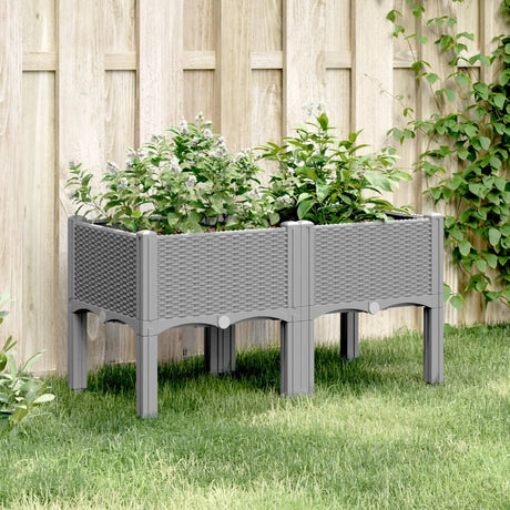Vidaxx plantekasse med ben 80x40x42 cm polypropylen lysegrå