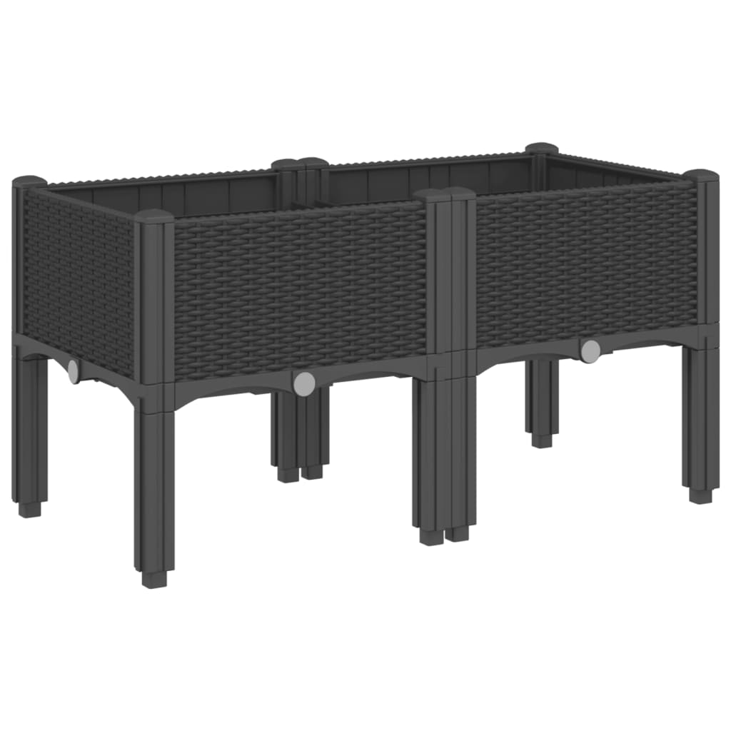 Vidaxx plantekasse med ben 80x40x42 cm polypropylen sort