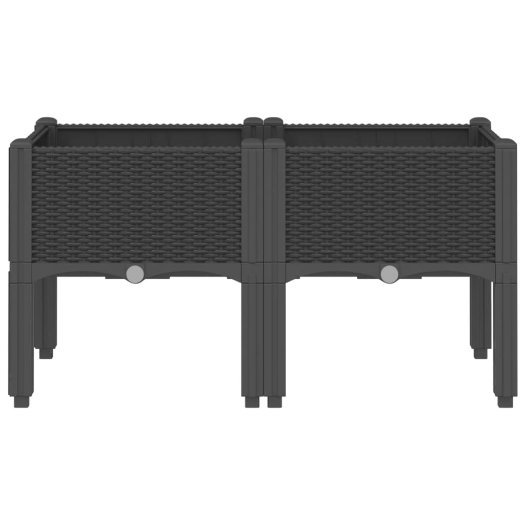 Vidaxx plantekasse med ben 80x40x42 cm polypropylen sort