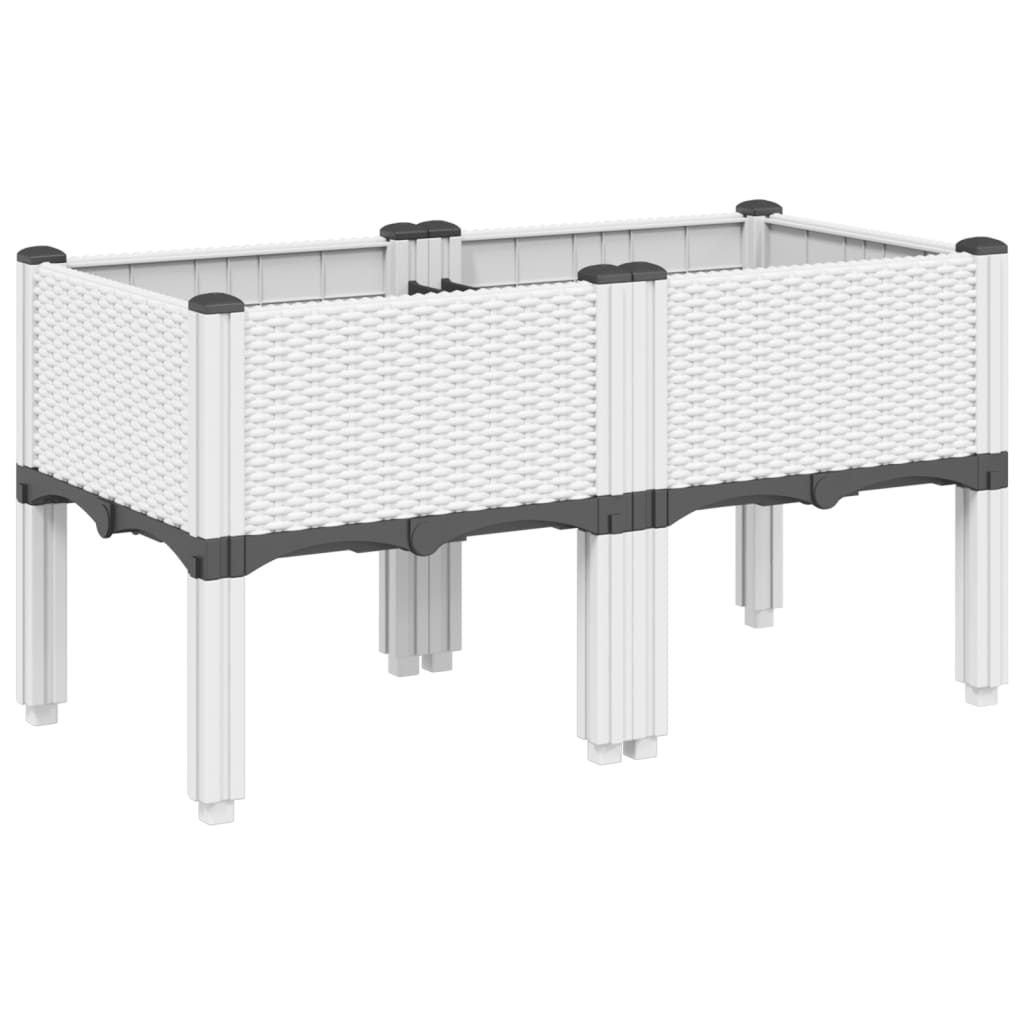 Vidaxx plantekasse med ben 80x40x42 cm polypropylen hvid