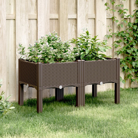 Vidaxx plantekasse med ben 80x40x42 cm polypropylen brun