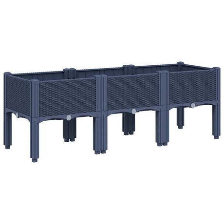 Vidaxx plantekasse med ben 120x40x42 cm polypropylen blå-grå
