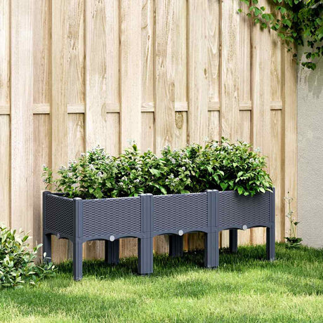 Vidaxx plantekasse med ben 120x40x42 cm polypropylen blå-grå