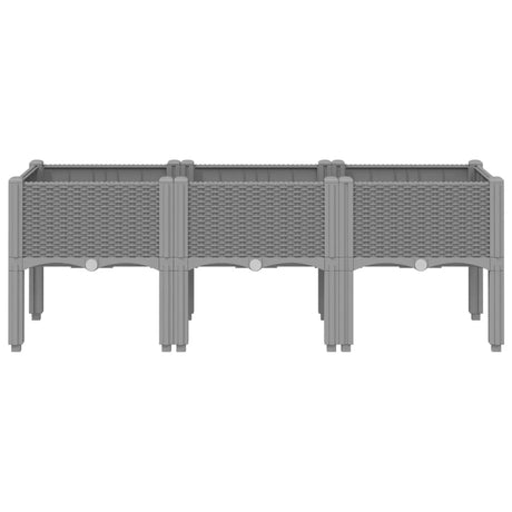 Vidaxx plantekasse med ben 120x40x42 cm polypropylen lysegrå