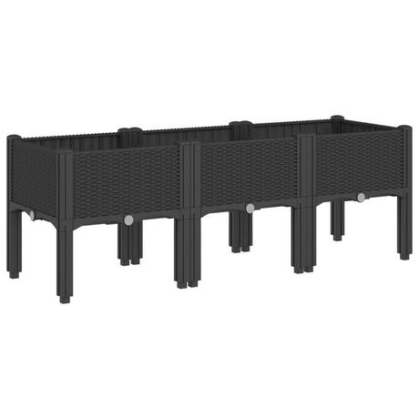 Vidaxx plantekasse med ben 120x40x42 cm polypropylen sort