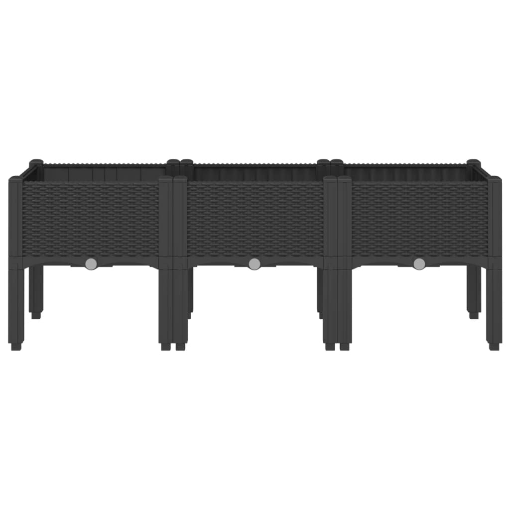 Vidaxx plantekasse med ben 120x40x42 cm polypropylen sort