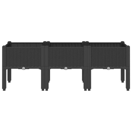 Vidaxx plantekasse med ben 120x40x42 cm polypropylen sort