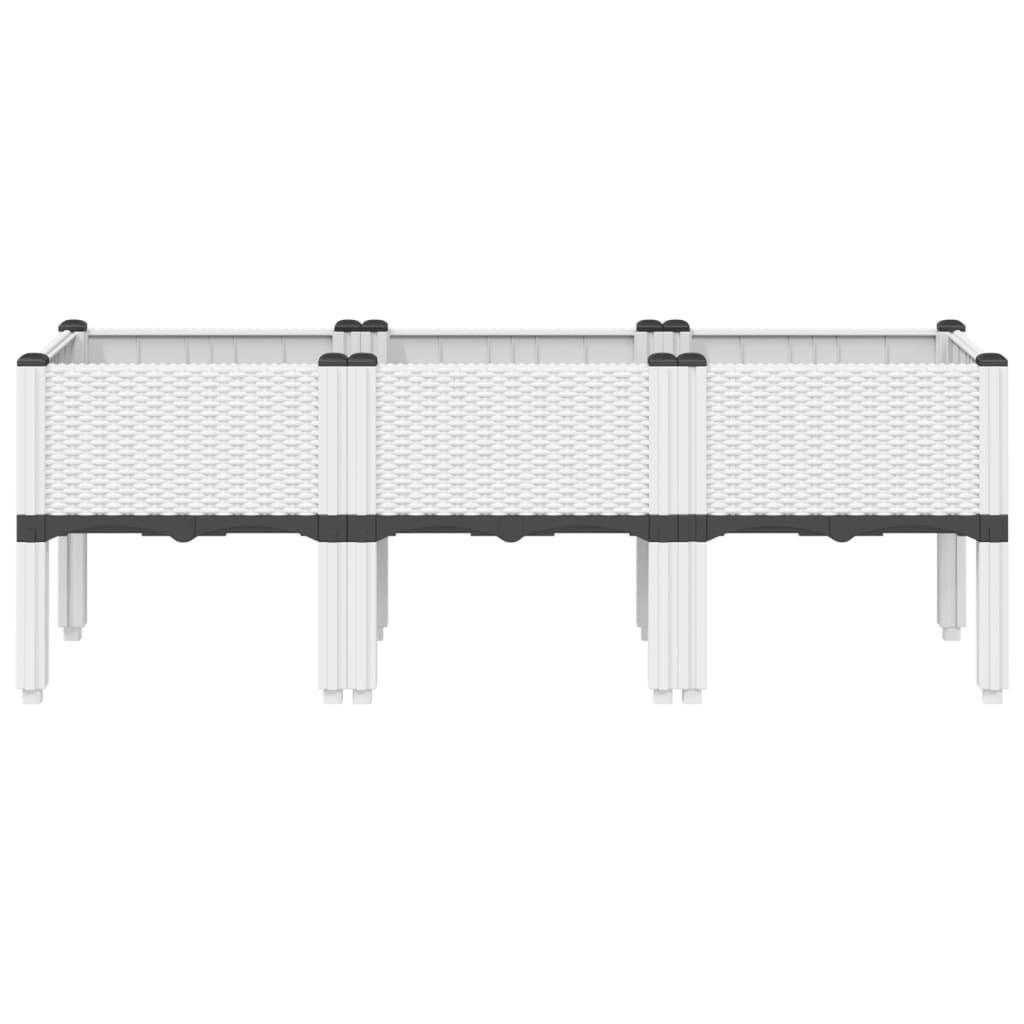 Vidaxx plantekasse med ben 120x40x42 cm polypropylen hvid