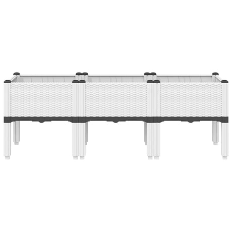 Vidaxx plantekasse med ben 120x40x42 cm polypropylen hvid
