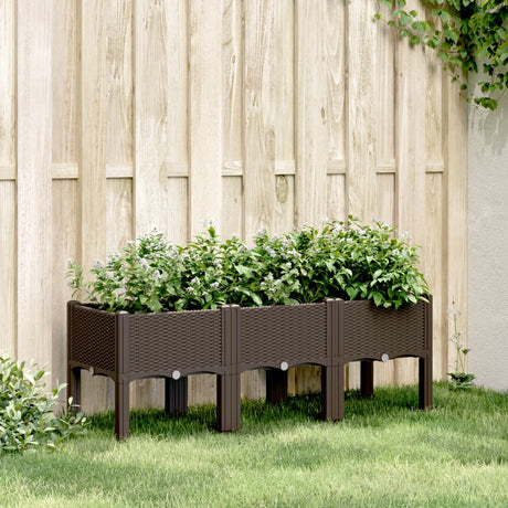 Vidaxx plantekasse med ben 120x40x42 cm polypropylen brun