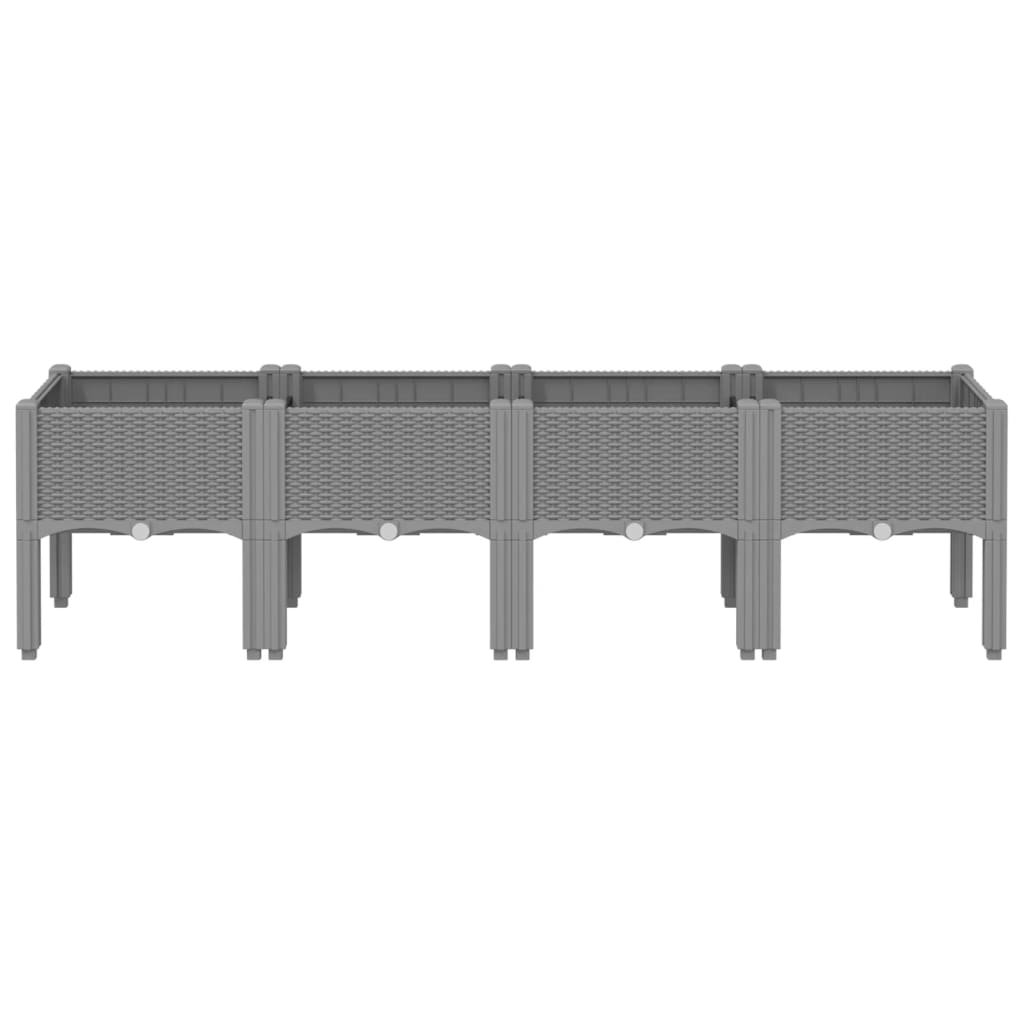 Vidaxx plantekasse med ben 160x40x42 cm polypropylen lysegrå