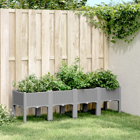 Vidaxx plantekasse med ben 160x40x42 cm polypropylen lysegrå