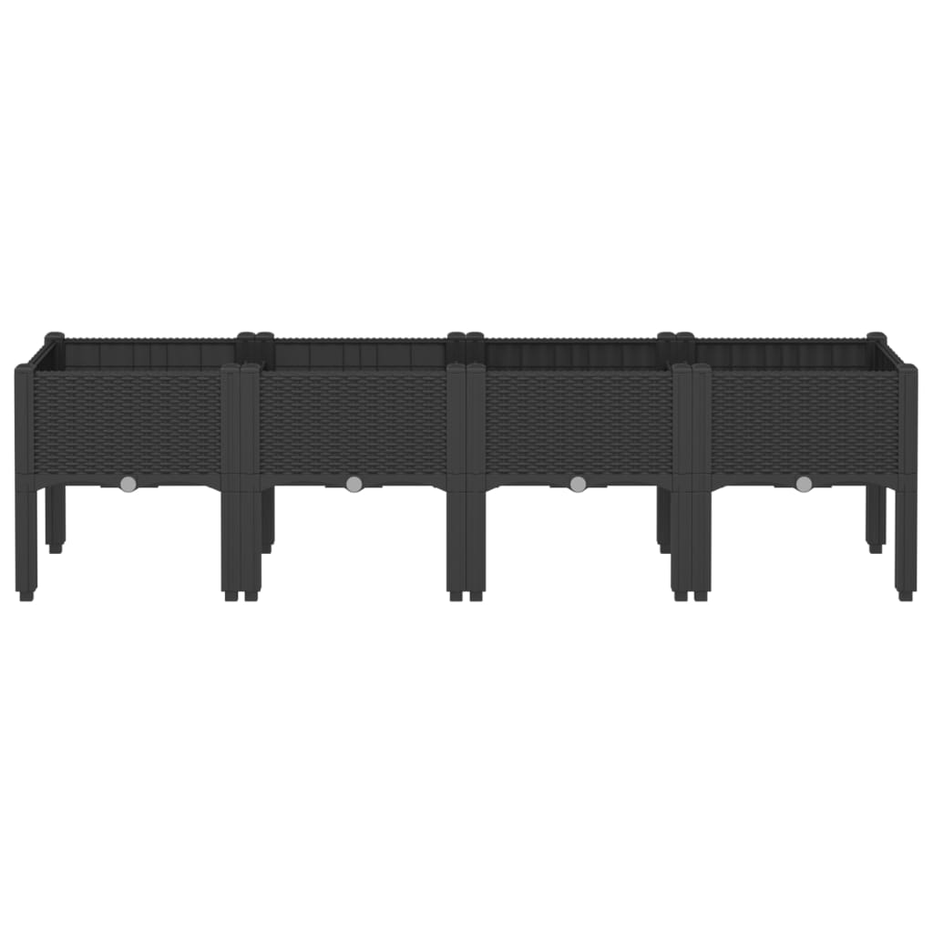 Vidaxx plantekasse med ben 160x40x42 cm polypropylen sort