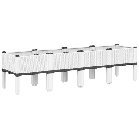 Vidaxx plantekasse med ben 160x40x42 cm polypropylen hvid