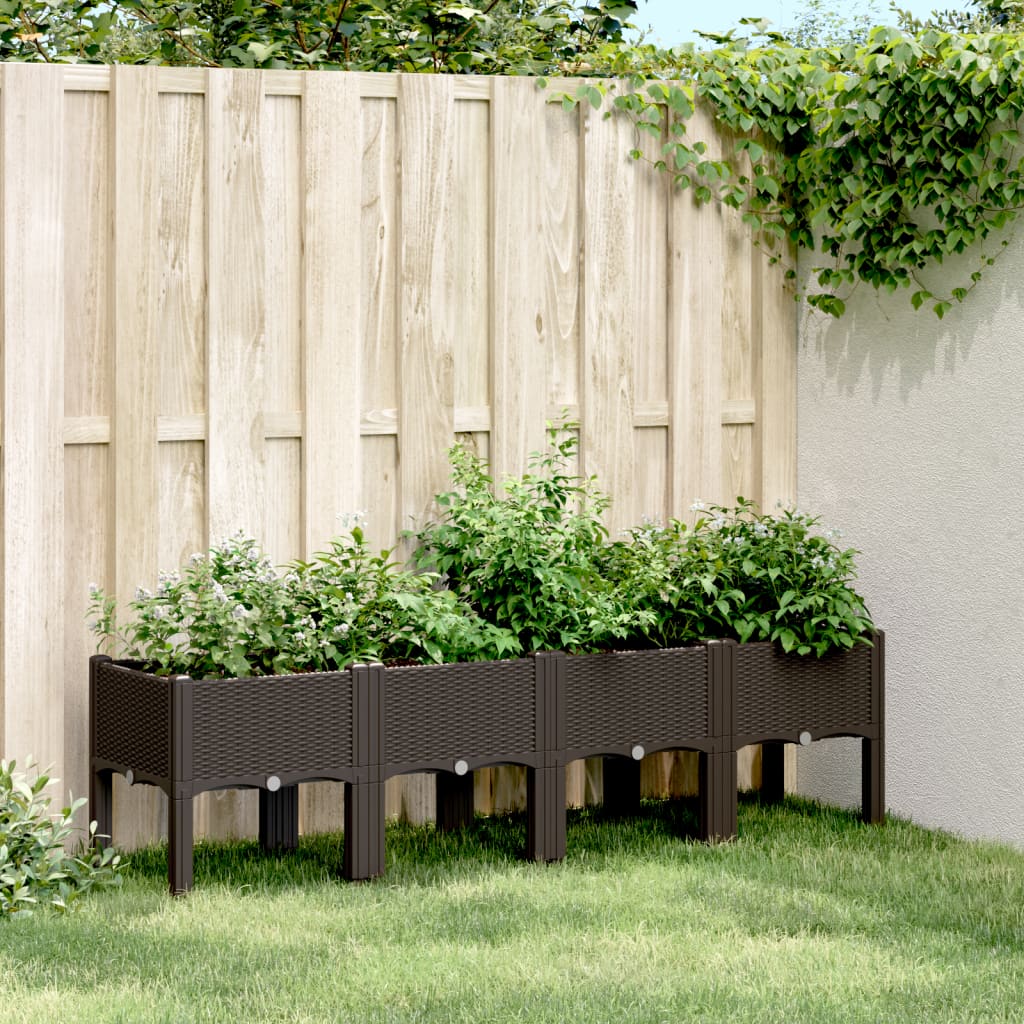 Vidaxx plantekasse med ben 160x40x42 cm polypropylen brun