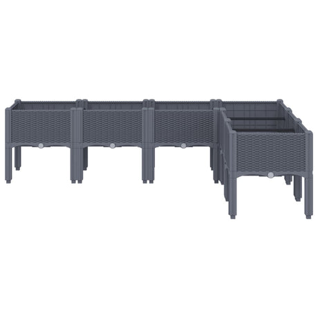 Vidaxx plantekasse med ben 160x120x42 cm polypropylen blå-grå