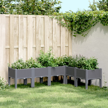 Vidaxx plantekasse med ben 160x120x42 cm polypropylen blå-grå