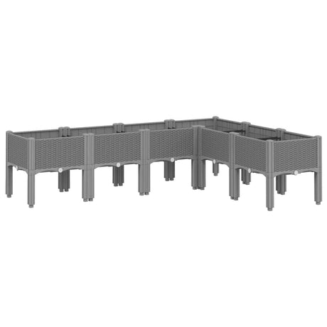 Vidaxx plantekasse med ben 160x120x42 cm polypropylen lysegrå