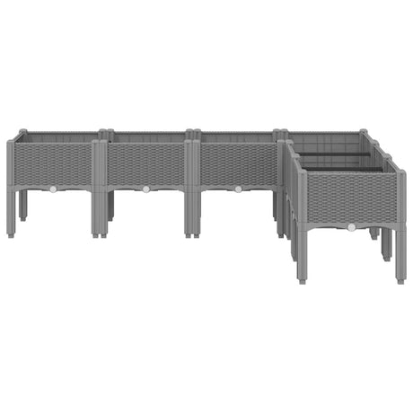 Vidaxx plantekasse med ben 160x120x42 cm polypropylen lysegrå