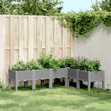 Vidaxx plantekasse med ben 160x120x42 cm polypropylen lysegrå