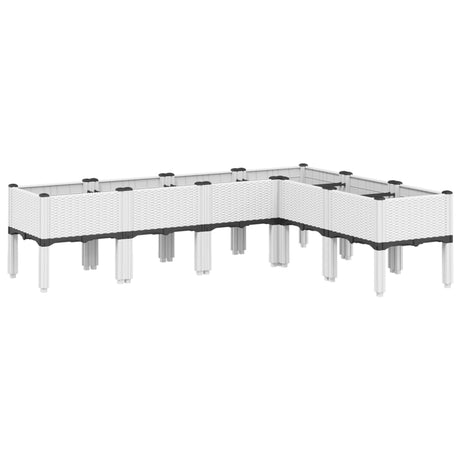 Vidaxx plantekasse med ben 160x120x42 cm polypropylen hvid