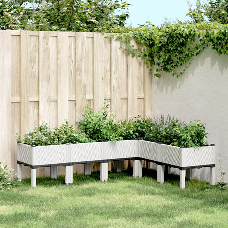 Vidaxx plantekasse med ben 160x120x42 cm polypropylen hvid