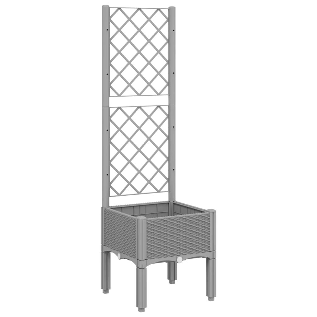 Vidaxx plantekasse med espalier 40x40x142 cm polypropylen lysegrå