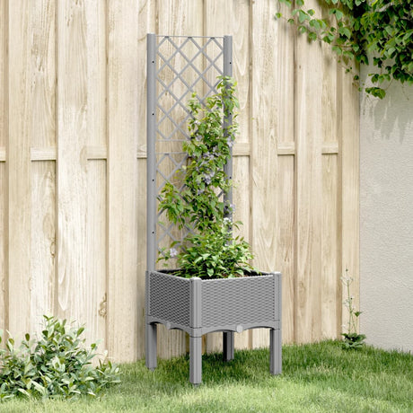 Vidaxx plantekasse med espalier 40x40x142 cm polypropylen lysegrå