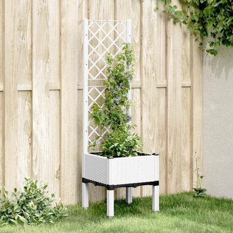 Vidaxx plantekasse med espalier 40x40x142 cm polypropylen hvid