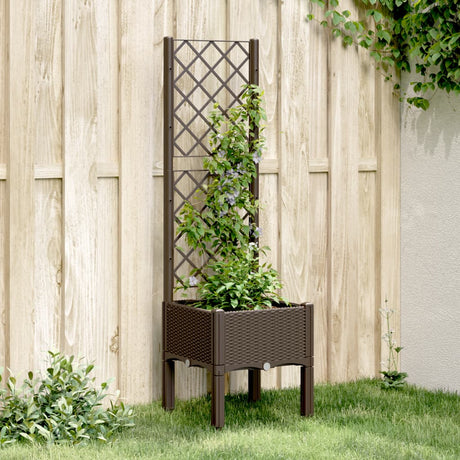 Vidaxx plantekasse med espalier 40x40x142 cm polypropylen brun