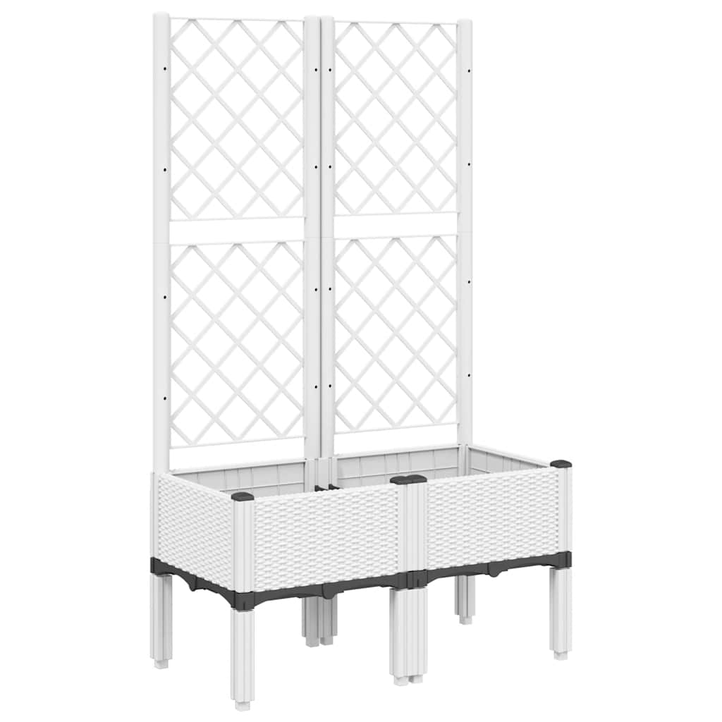Vidaxx plantekasse med espalier 80x40x142 cm polypropylen hvid