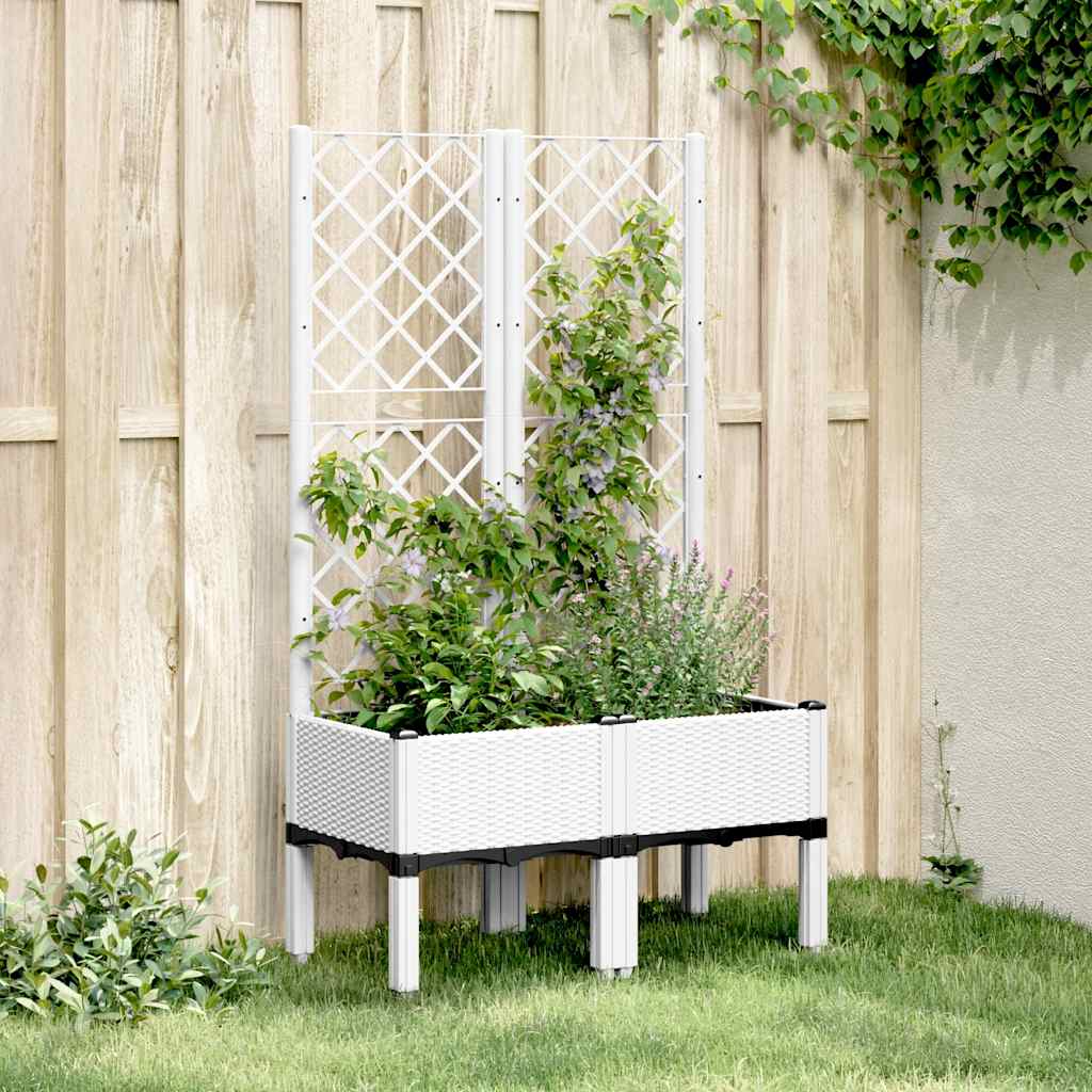 Vidaxx plantekasse med espalier 80x40x142 cm polypropylen hvid