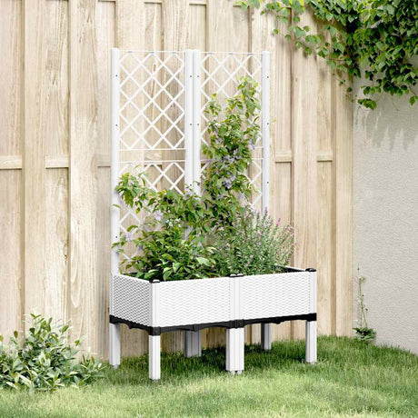 Vidaxx plantekasse med espalier 80x40x142 cm polypropylen hvid