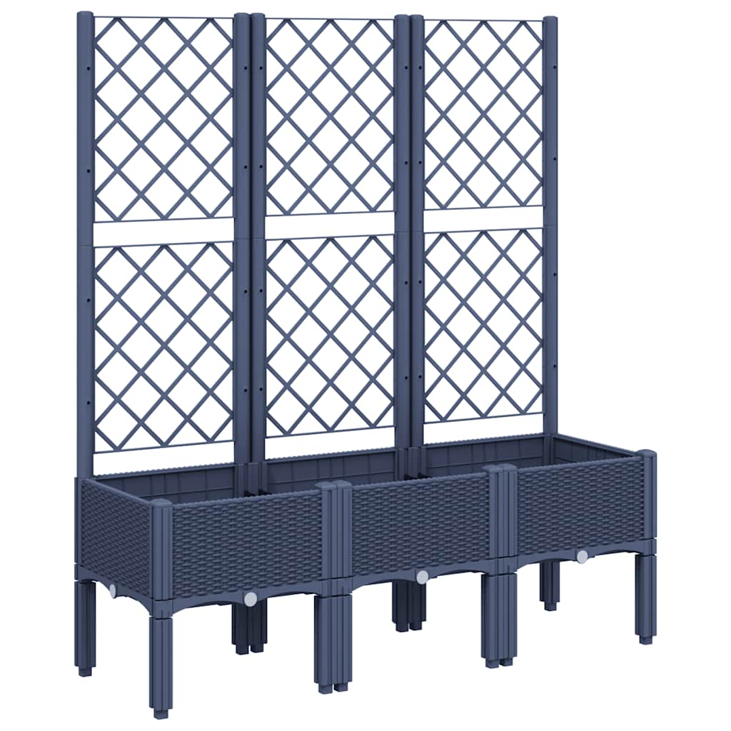 Vidaxx plantekasse med espalier 120x40x142 cm polypropylen blå-grå