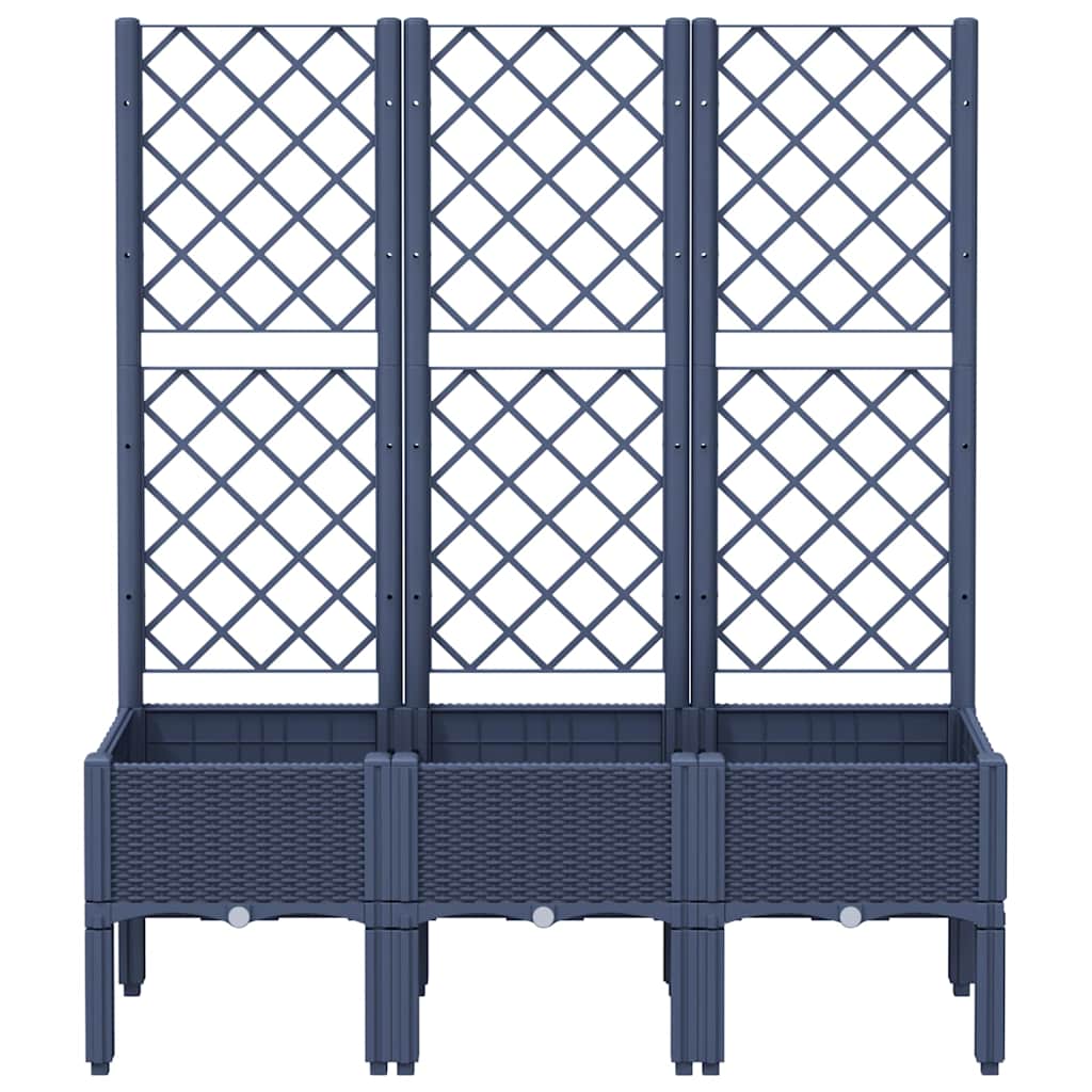 Vidaxx plantekasse med espalier 120x40x142 cm polypropylen blå-grå